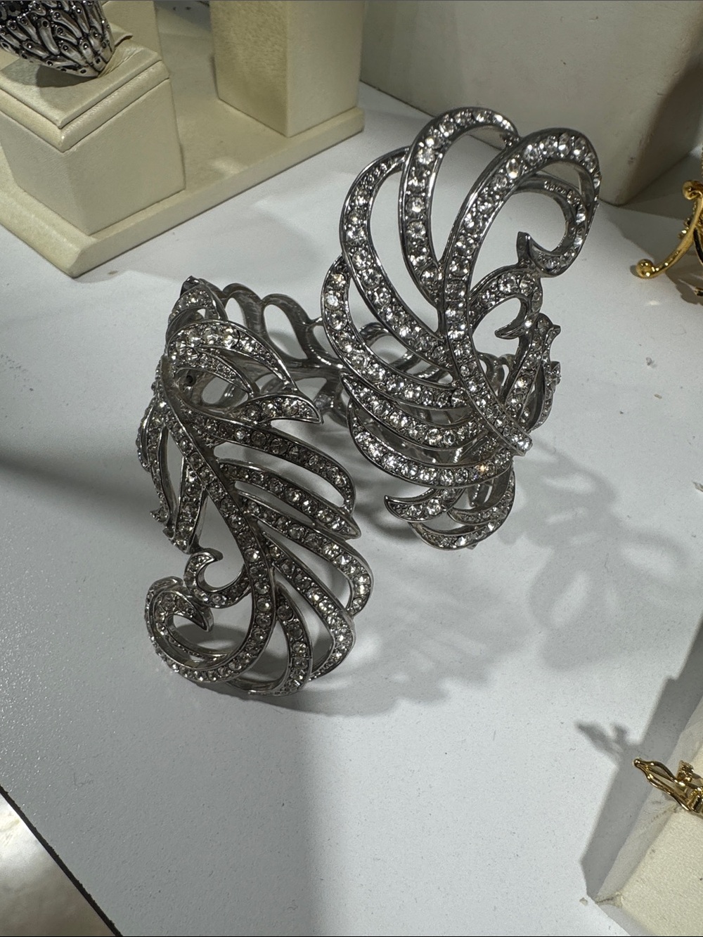 Sparkling Silver Crystal Cuff Bracelet
